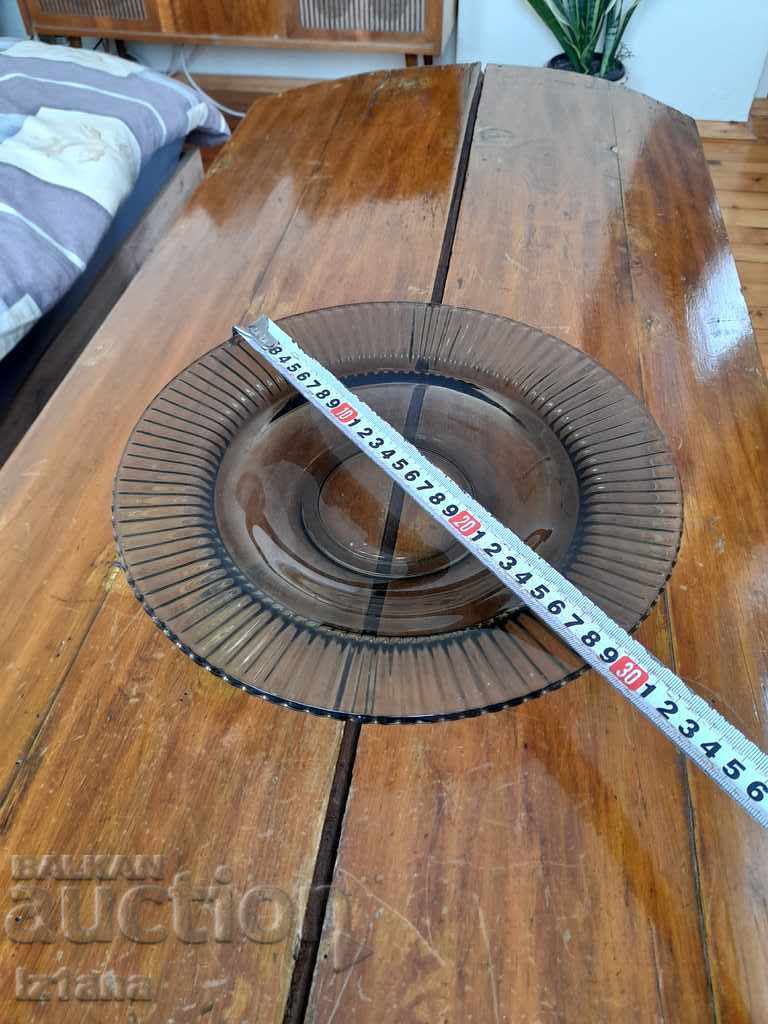 Аукцион Стара стъклена чиния,плато Аукцион Стара стъклена чиния,плато