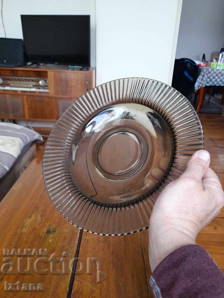 Стара стъклена чиния,плато - 6 Стара стъклена чиния,плато - 6