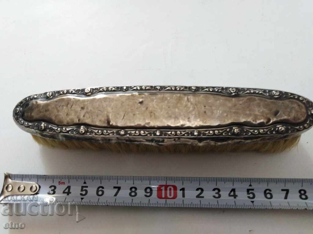 VERY OLD ENGLISH SILVER "830" CLOTHES BRUSH - 7 VERY OLD ENGLISH SILVER "830" CLOTHES BRUSH - 7
