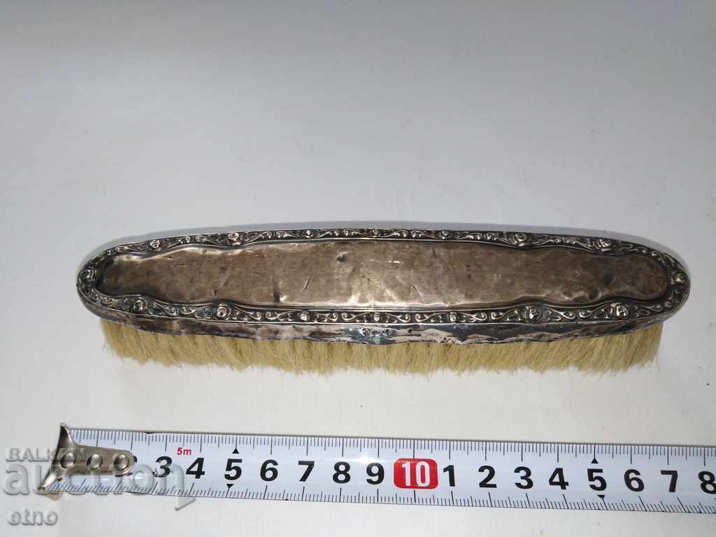 VERY OLD ENGLISH SILVER "830" CLOTHES BRUSH