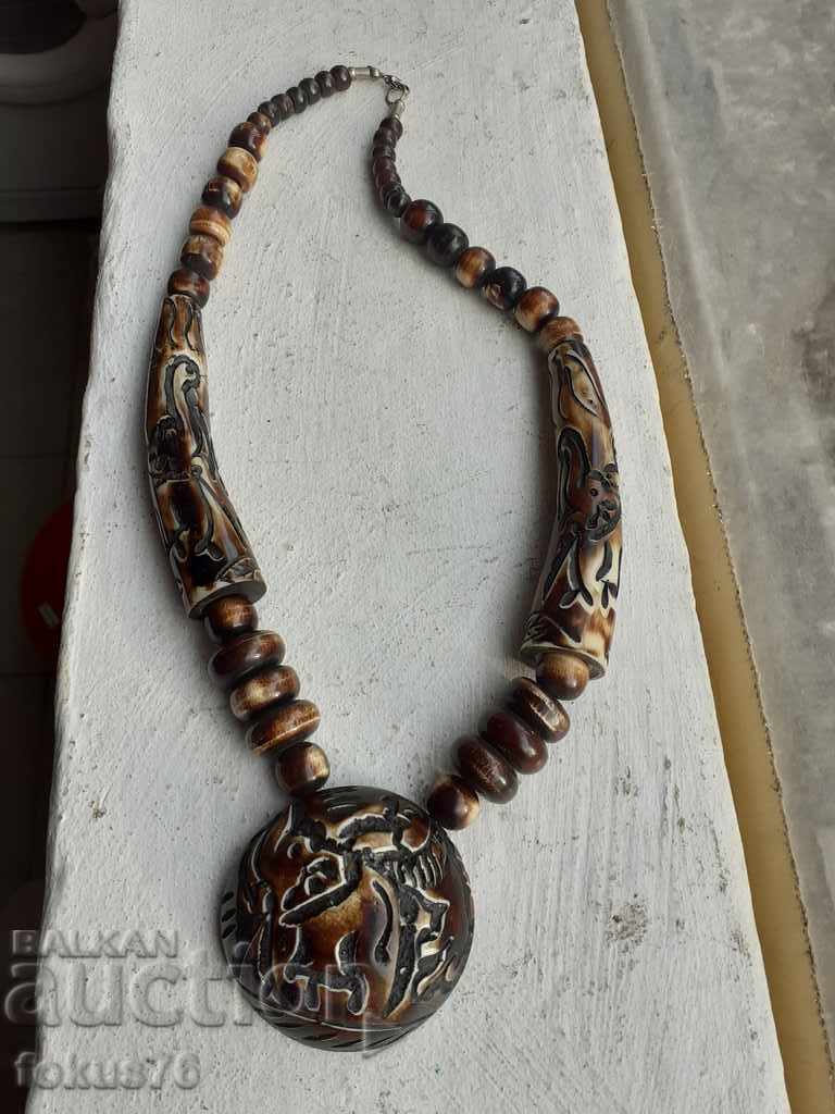 Μεγάλο παλιό κολιέ από πραγματικό κέρατο - 5