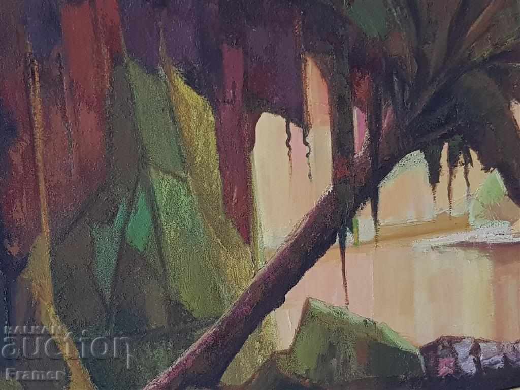 Painting 1977 Mirage by H. NDINDA Beautiful equatorial landscape - 6 Painting 1977 Mirage by H. NDINDA Beautiful equatorial landscape - 6