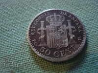 Монета alfonso xii por la gracia de dios 1910 сребърна