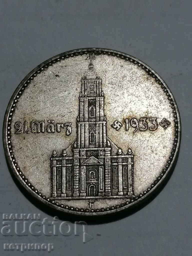2 Marks Germany 1934 F with year silver 2 Marks Germany 1934 F with year silver