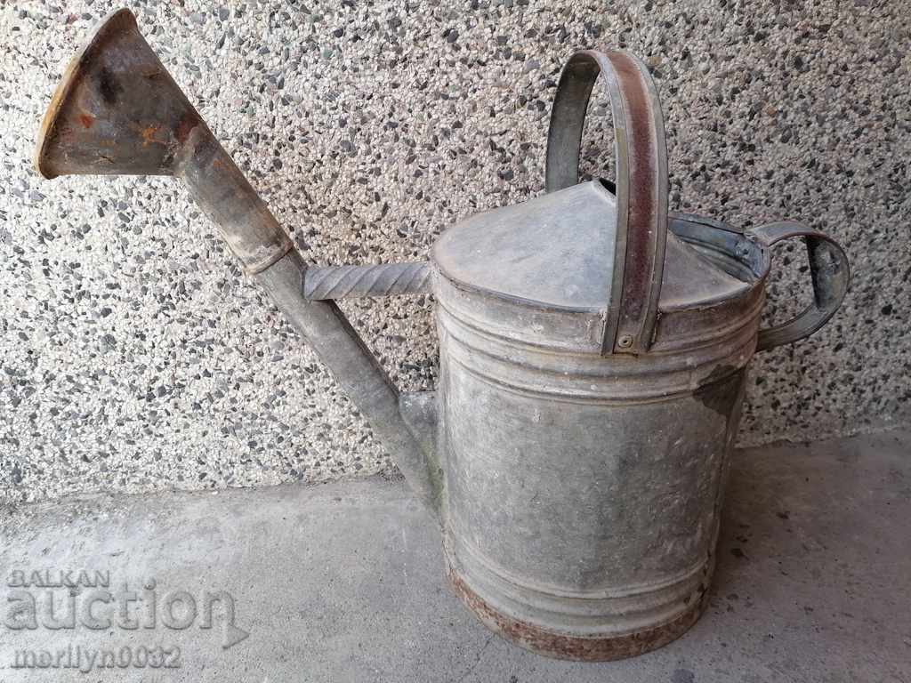 Auction Old garden watering can in a tube, watering can Auction Old garden watering can in a tube, watering can