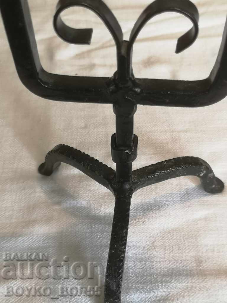 Antique Handmade Wrought Iron Candlestick - 6 Antique Handmade Wrought Iron Candlestick - 6