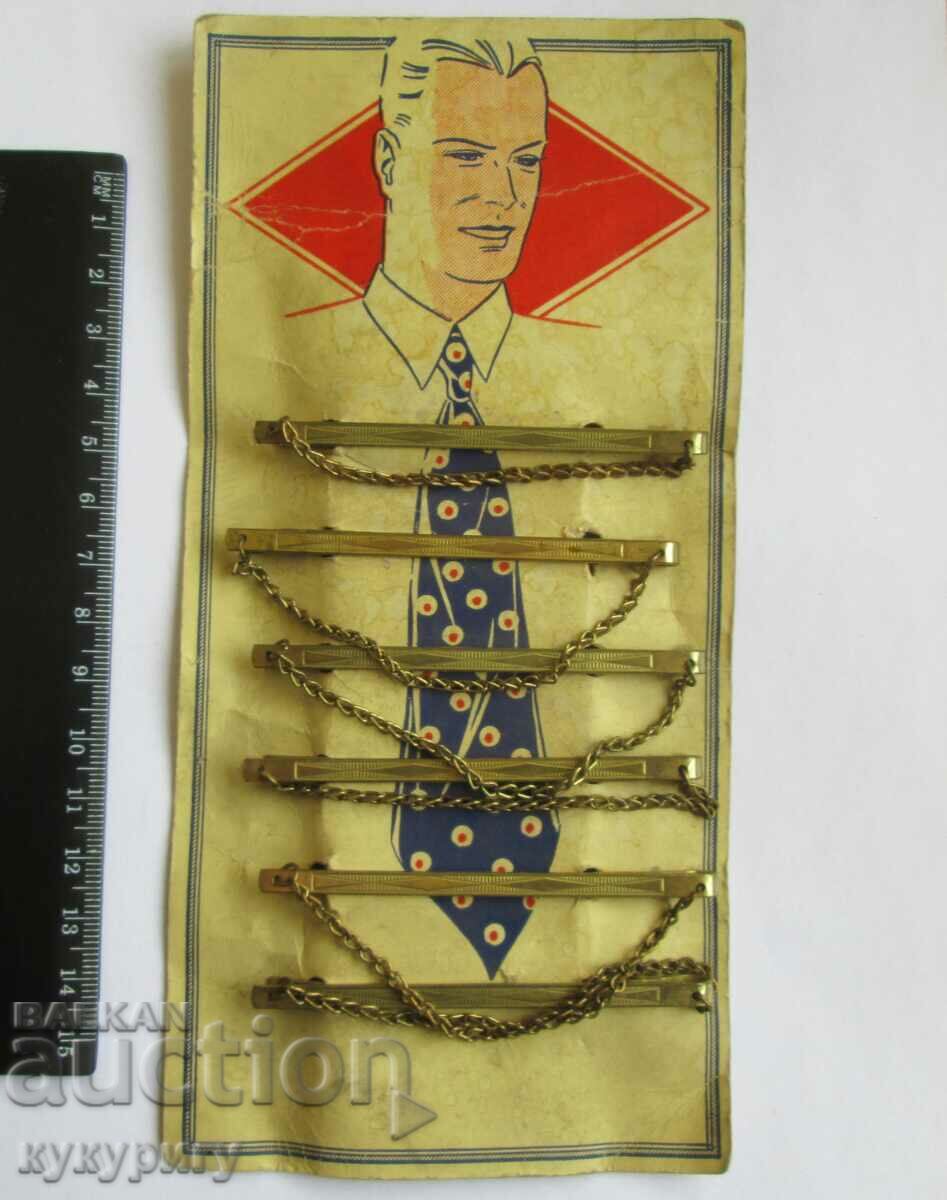 Παράδοση Παλιό διαφημιστικό περίπτερο με κλιπ γραβάτας 1930 Παράδοση Παλιό διαφημιστικό περίπτερο με κλιπ γραβάτας 1930