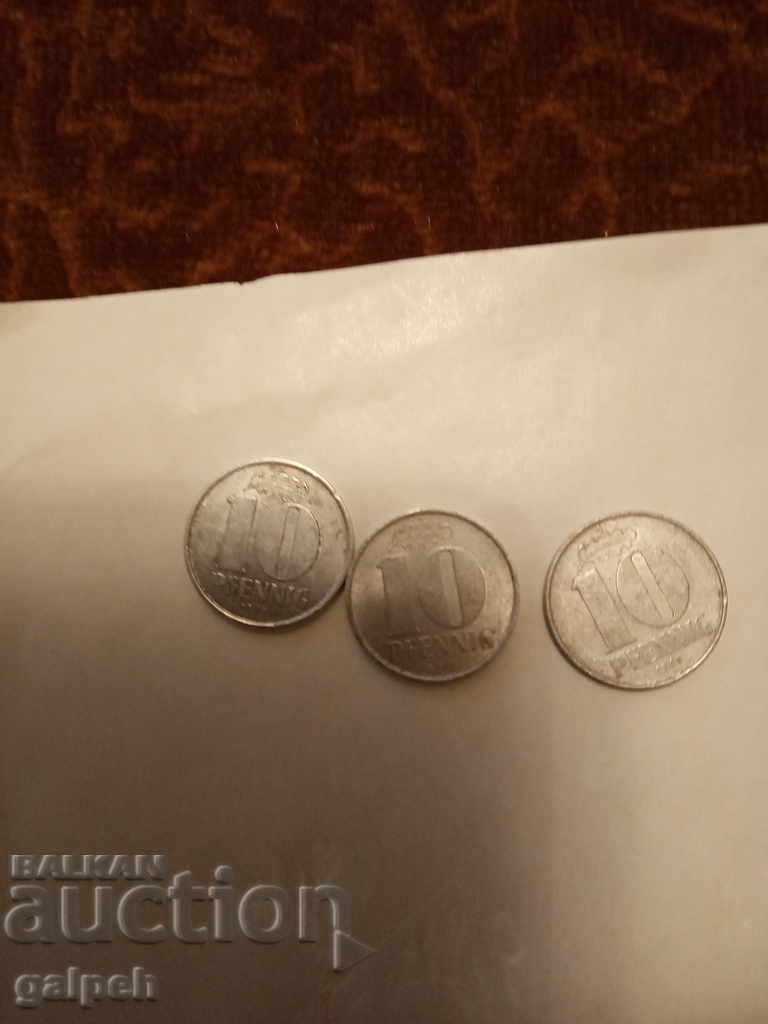 COINS - GERMANY - GDR - 8 pcs. - 10,5,1 pfennigs - BGN 2.00. with price 2.00 BGN | € 1.02