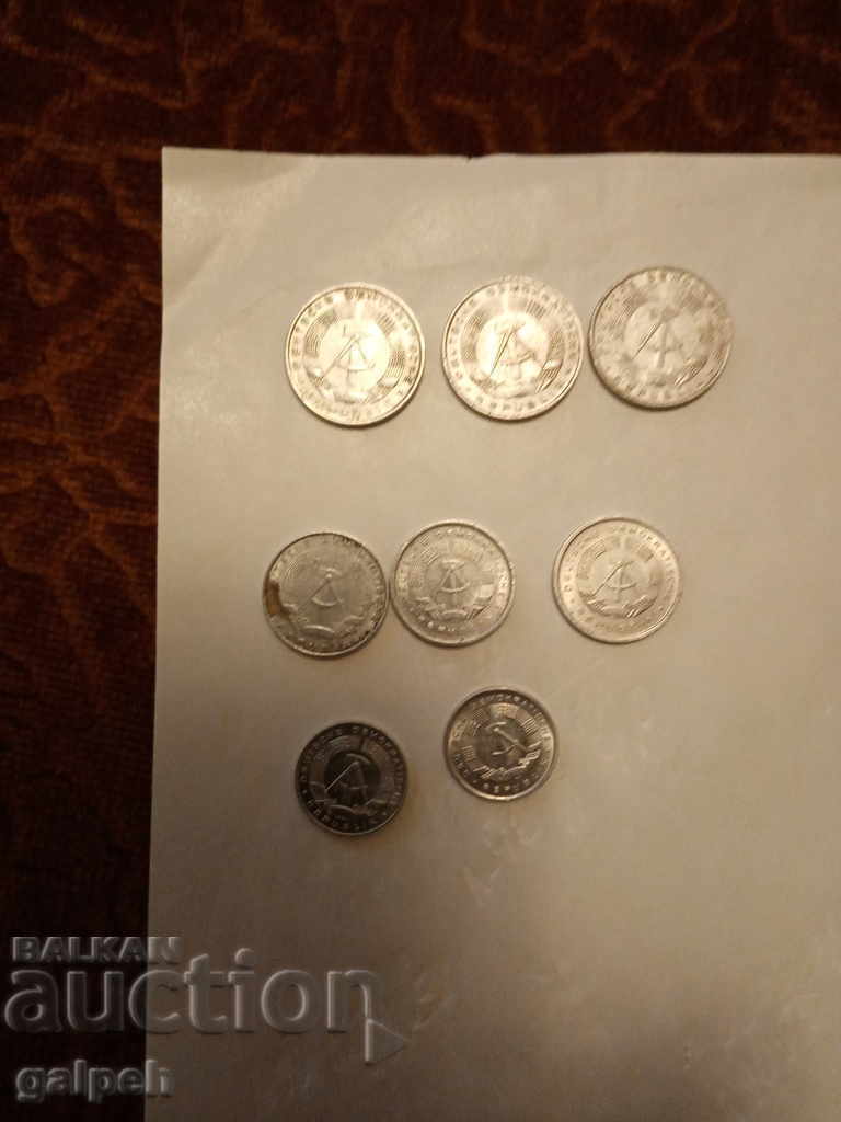 COINS - GERMANY - GDR - 8 pcs. - 10,5,1 pfennigs - BGN 2.00. - 5