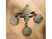 старинен Възрожденски религиозен сребърен накит трепка