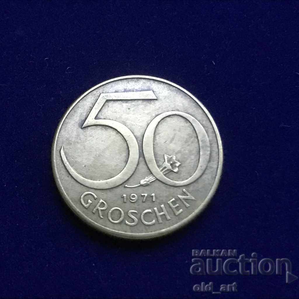 Monedă - Austria, 50 groși 1971