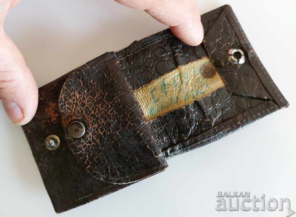 OLD LEATHER WALLET PORTFOLIO COINS OLD LEATHER WALLET PORTFOLIO COINS