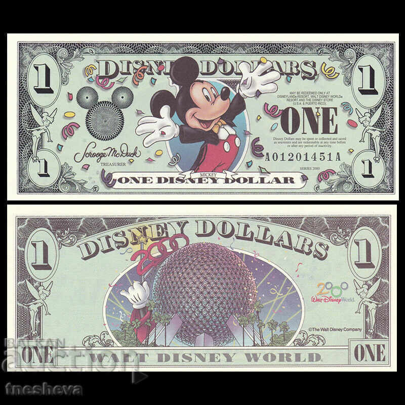 DISNEY $ 1 2000-Mouse Mickey-UNC