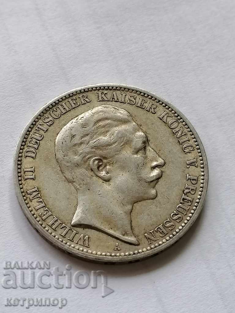 3 марки Прусия 1910г А сребърна. Германия