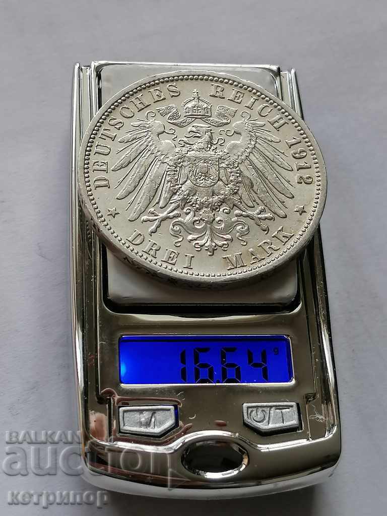 Auction 3 stamps Württemberg 1912 F silver. Germany Auction 3 stamps Württemberg 1912 F silver. Germany