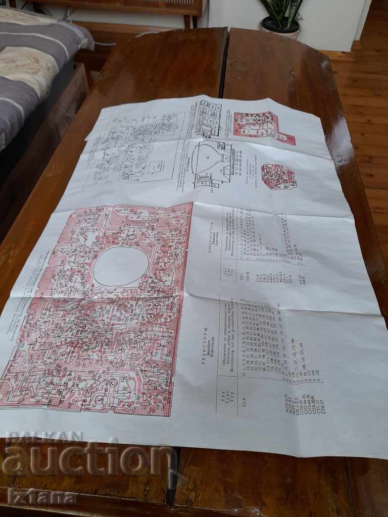 Auction Old wiring diagram TV Junost 402 Auction Old wiring diagram TV Junost 402