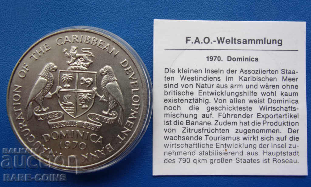 Dominica 4 Dollars 1970 Εξαιρετικά σπάνιο πρωτότυπο UNC με τιμή € 58.80 | 115.00 BGN