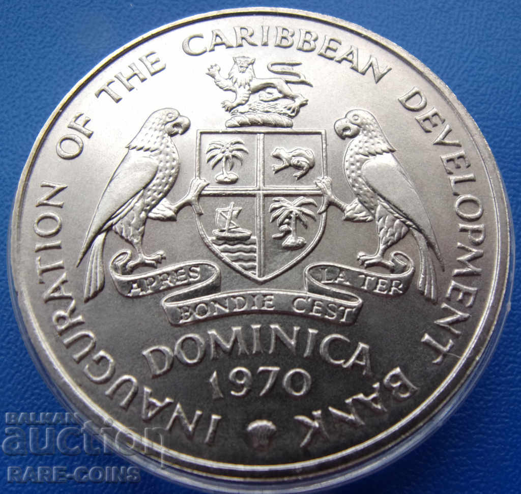 Dominica 4 dolari 1970 Extrem de rar UNC Original