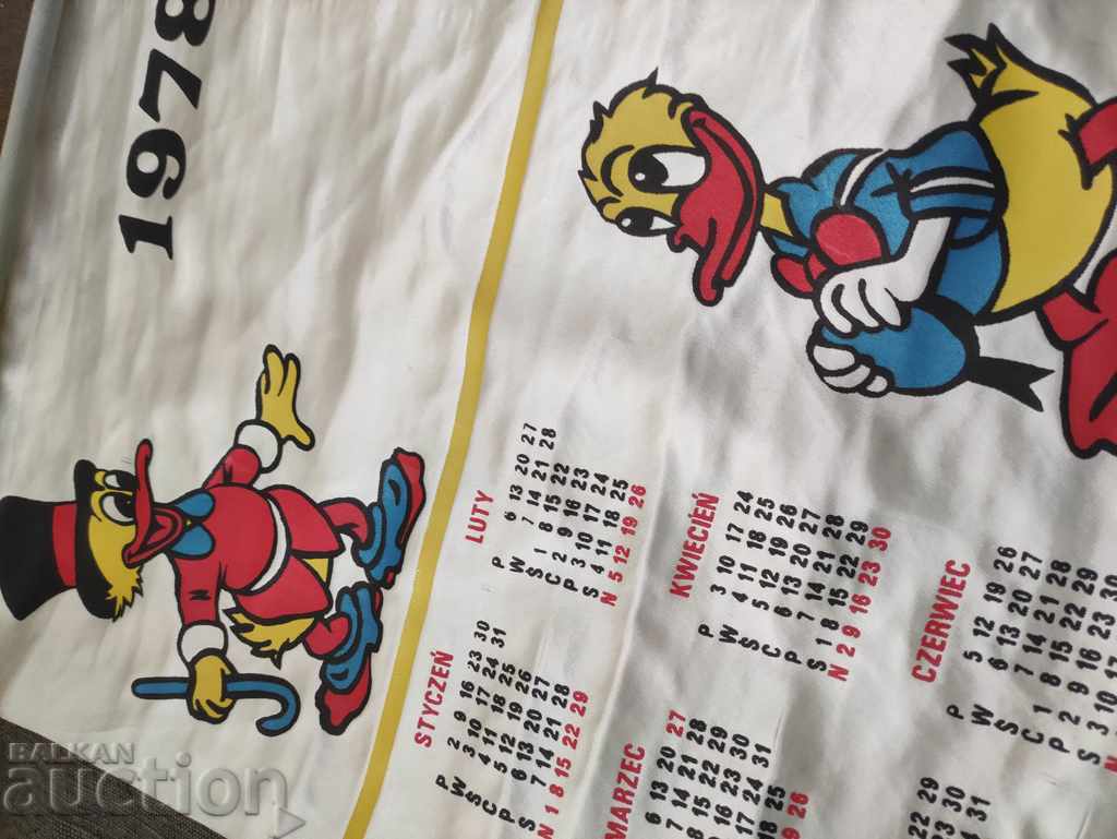1978 Donald Duck Fabric Calendar - 5 1978 Donald Duck Fabric Calendar - 5