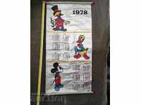 Fabric calendar 1978 Donald Duck
