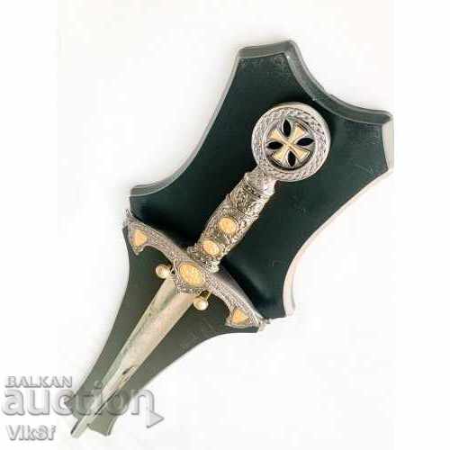 Delivery of Medieval Templar Sword + wooden wall stand Delivery of Medieval Templar Sword + wooden wall stand
