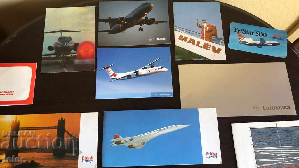 Set of cards from airlines - with planes and greetings with price 8.00 BGN | € 4.09