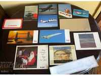 Σετ καρτών από αεροπορικές εταιρείες - με αεροπλάνα και ευχές