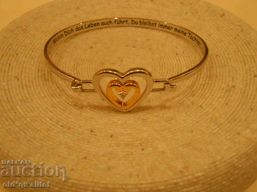 BRACELET with Diamond: Forever my daughter ... silver-plated gilding - 7