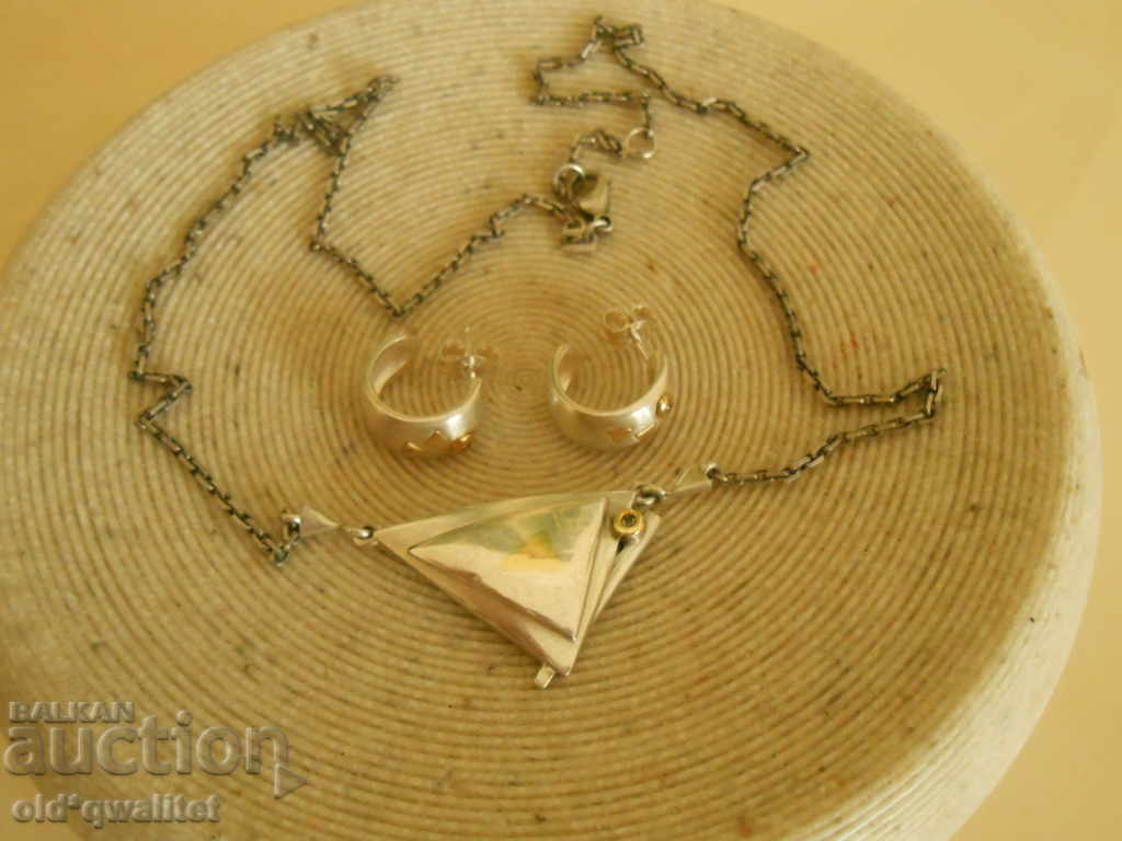 Delivery of SILVER NECKLACE with Earrings Diamond, SILVER 925 and Gold Delivery of SILVER NECKLACE with Earrings Diamond, SILVER 925 and Gold