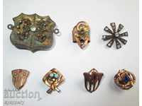Pieces of decorations for an old kustek kushtets for a pocket watch