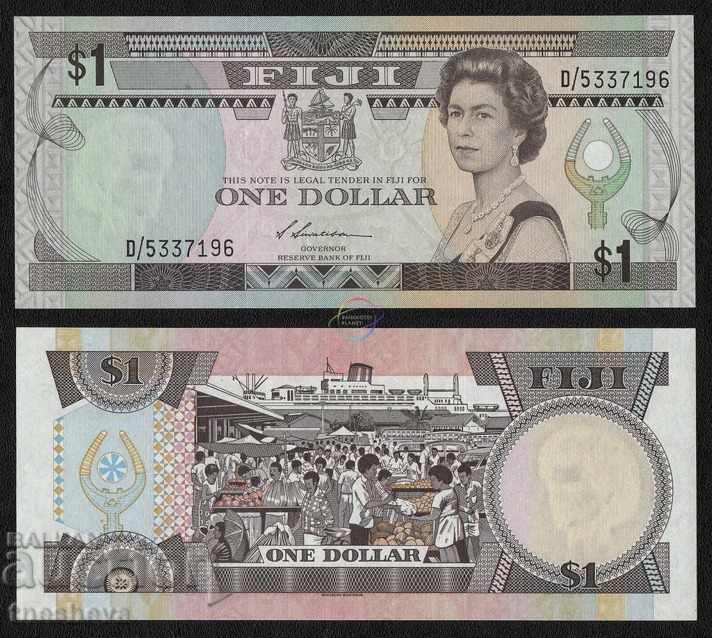 FIJI $ 1 1987 Queen Elizabeth II- UNC