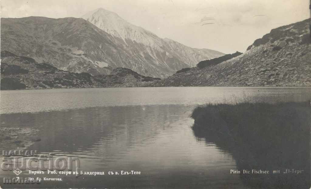 Стара картичка - Пиринъ, Рибното езеро съ Елъ-Тепе