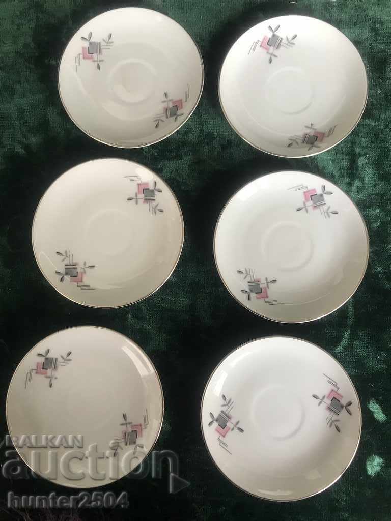 Plates-6 pcs.d.10 cm, fine bone china, Germany
