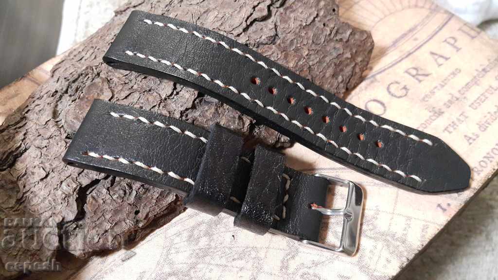 Leather watch strap 20mm Genuine leather by hand 706