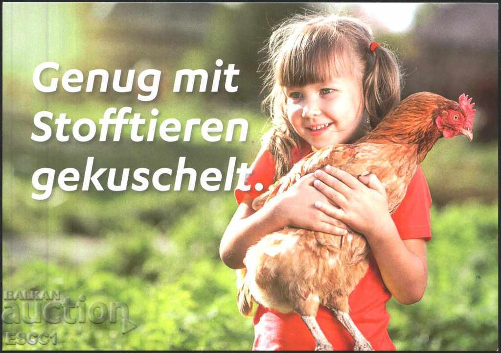 Ταχυδρομική κάρτα του παιδιού, κότα από τη Γερμανία