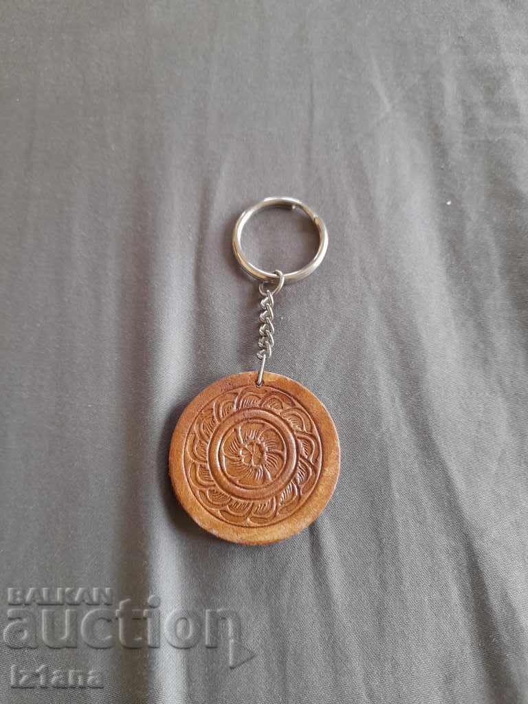 An old leather keychain