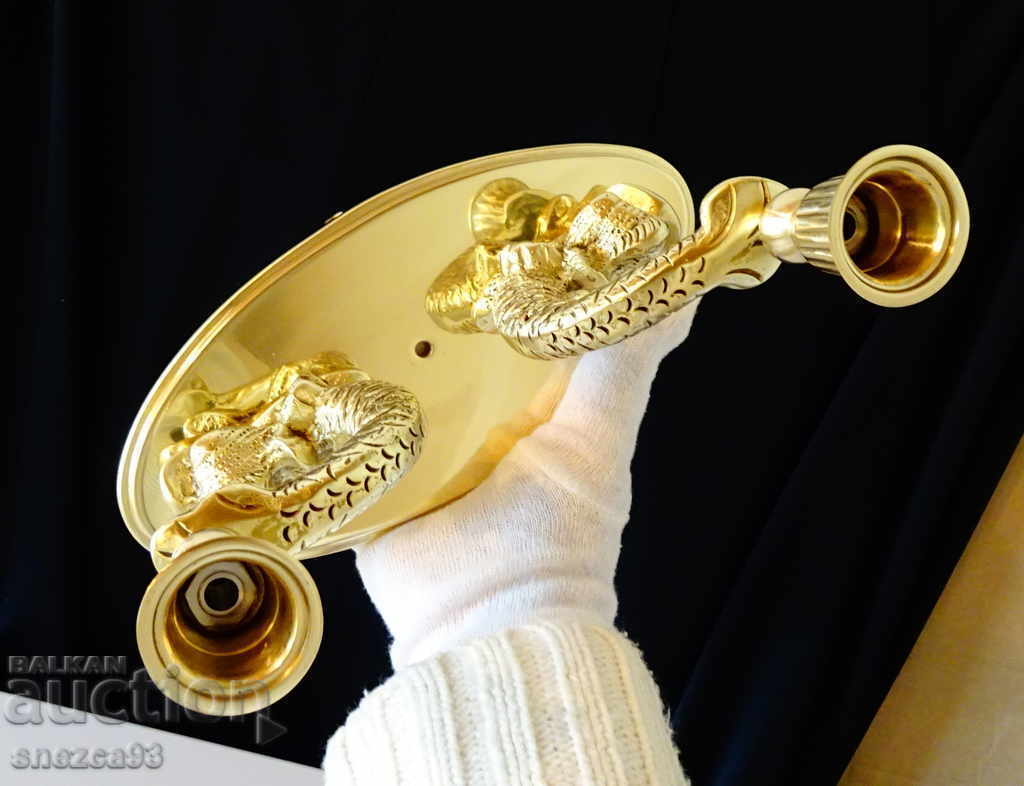 Delivery of Bronze fish candlestick 2 kg., Christianity. Delivery of Bronze fish candlestick 2 kg., Christianity.