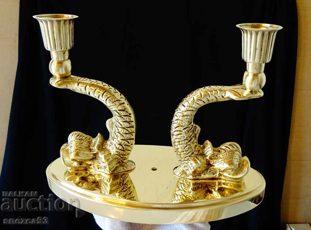 Bronze fish candlestick 2 kg., Christianity. - 7 Bronze fish candlestick 2 kg., Christianity. - 7