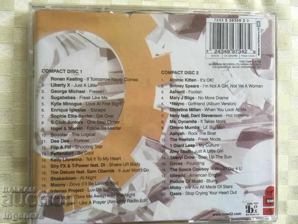 Auction  CD CD MUSIC-NOW 52- 1 AND 2ND DISC
