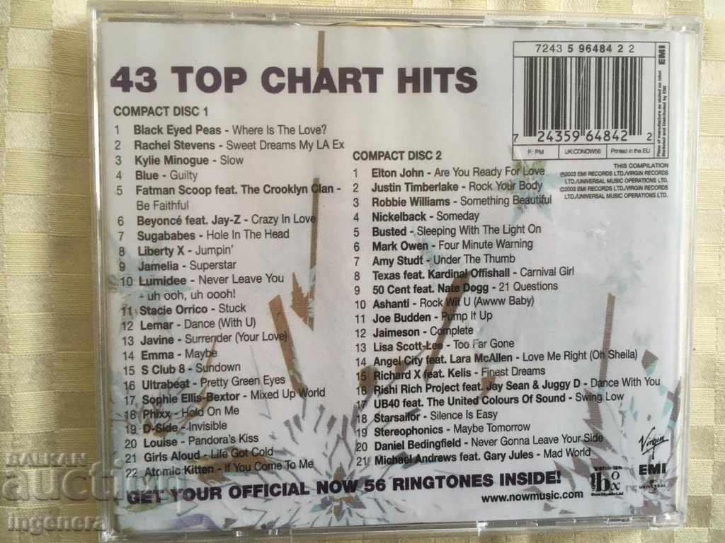 Delivery of CD CD MUSIC-NOW 56-2 NUMBER OF CD Delivery of CD CD MUSIC-NOW 56-2 NUMBER OF CD