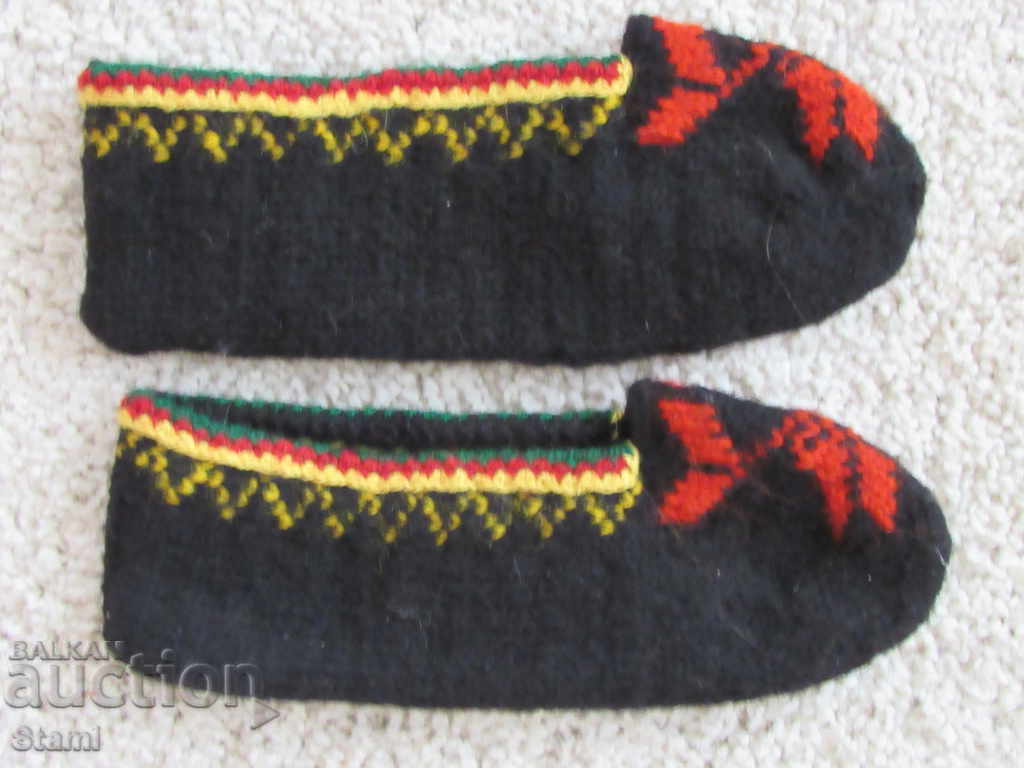 Auction Hand-knitted slippers with Rhodope motifs Auction Hand-knitted slippers with Rhodope motifs