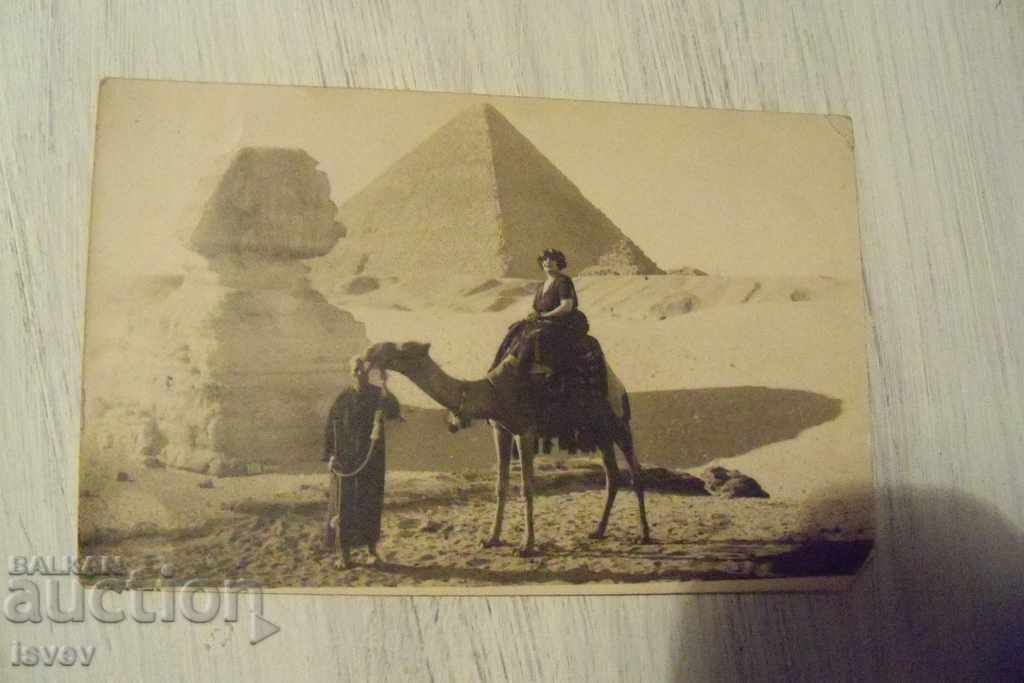 Old photo of Prof. Ana Todorova in front of the pyramids, 1922 - 5