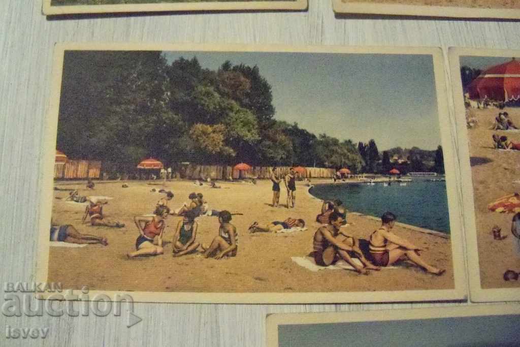Delivery of 6 old postcards from the beach in Lausanne on Lake Geneva 1920 Delivery of 6 old postcards from the beach in Lausanne on Lake Geneva 1920