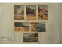 6 стари картички от плажа в Лозана на Женевското езеро 1920