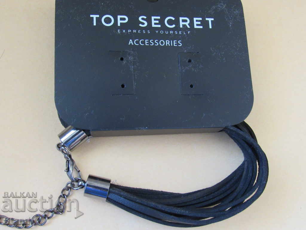 Auction Black leather bracelet Top secret, new Auction Black leather bracelet Top secret, new