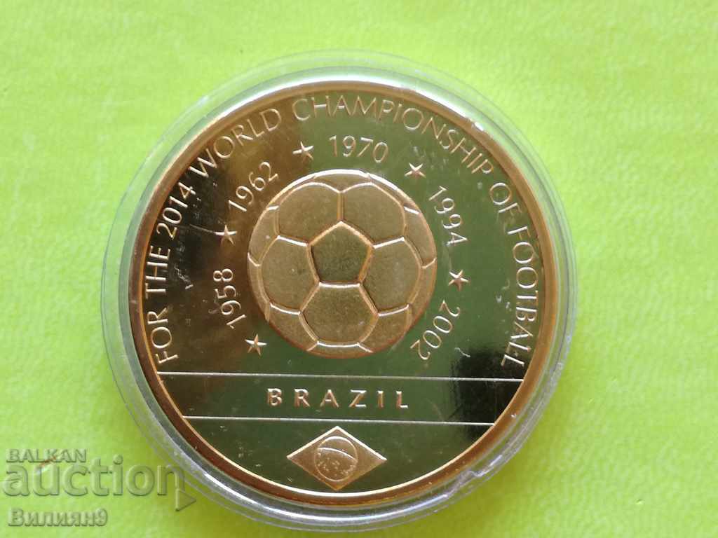 Медал : 50 г. Бразилска столица/Световно Футбол 2014 Proof