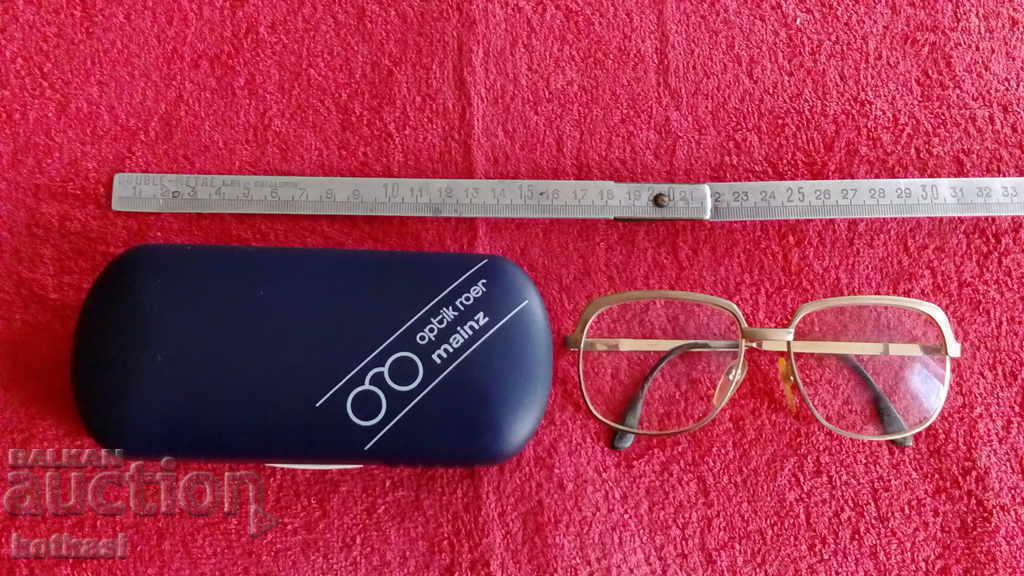 Стари позлатени очила калъфка кутия маркировки Германия