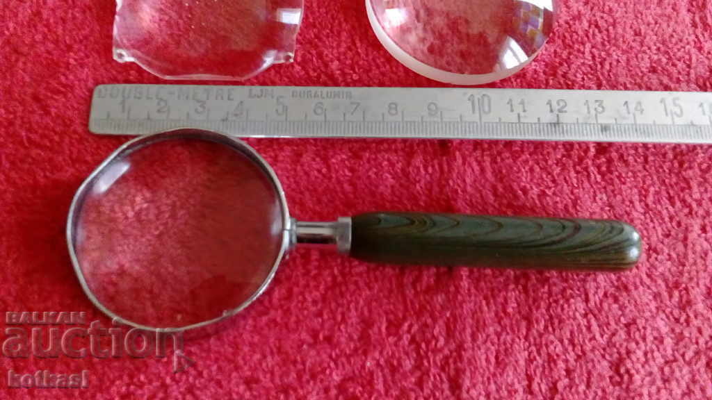 Lot 3 magnifiers an old magnifier with metal ring handle with price 21.00 BGN | € 10.74 Lot 3 magnifiers an old magnifier with metal ring handle with price 21.00 BGN | € 10.74
