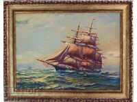 Clipper, sailing ship, painting