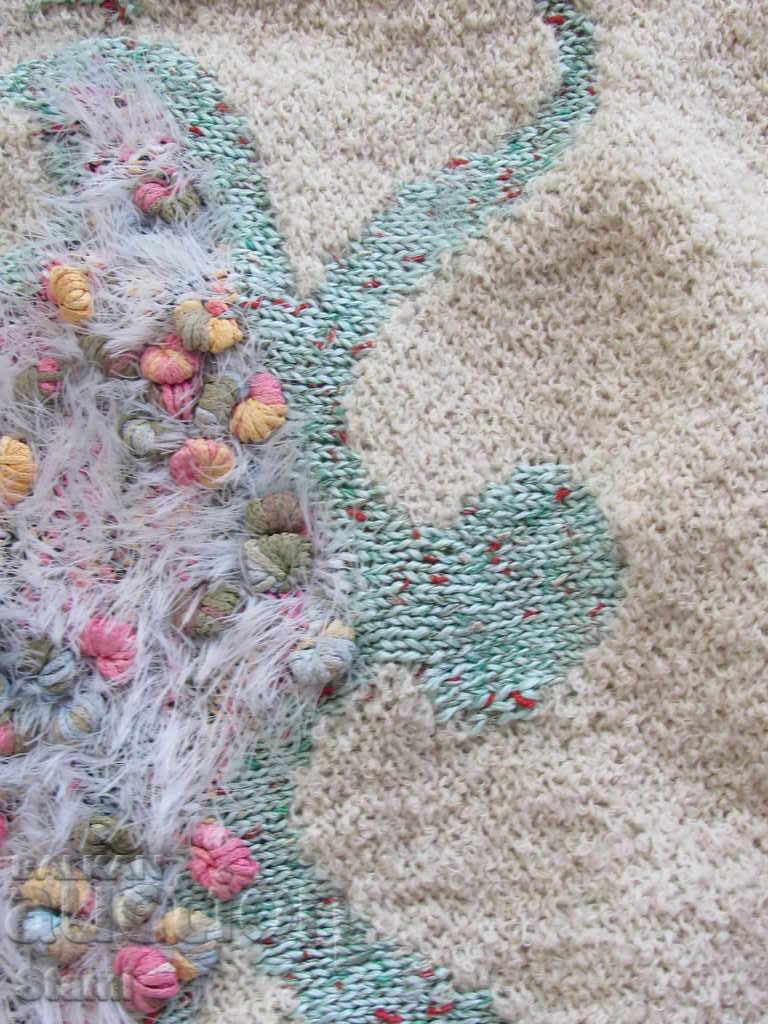 Bluză tricotată manual cu motive de șampanie - 7